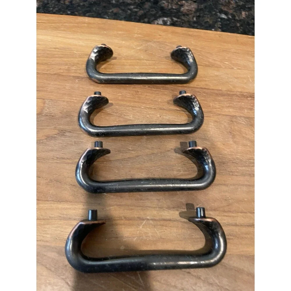 Set of 8 Black bronze with copper detail Colonial Handles